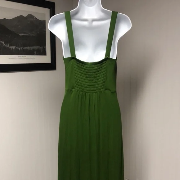 Women’s Banana Republic Ruffle Hem Green Maxi Dress Size M - Picture 5 of 7